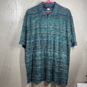Jhane Barnes Mens Polo Shirt Green Short Sleeve 1/4 Zip Knit Colorful Size XL